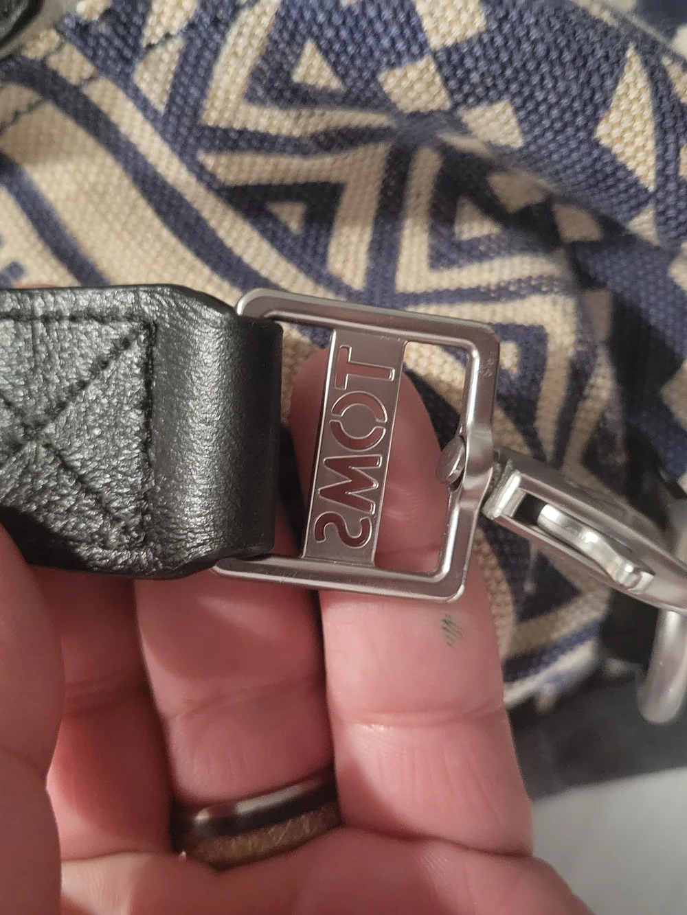 Toms Blue and Cream Patterned Satchel